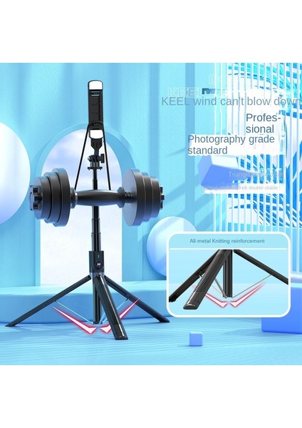 P100D-2 Xiaomi Selfie Çubuğu P100 Uzatmak Telefon Tripodu Taşınabilir Teleskopik Kutup 360 Rotasyon Bluetooth Tripod Uzaktan Kumanda ile Standı (Yurt Dışından)
