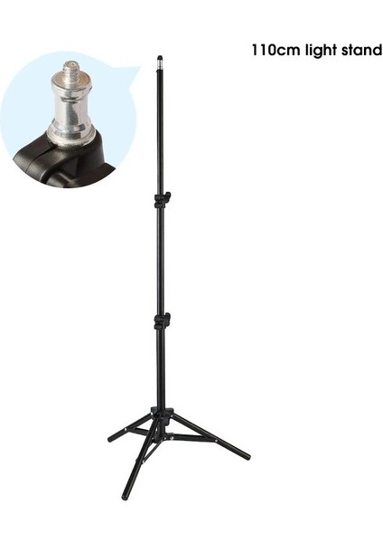 1.1 M 200 cm Işık Standı Alüminyum Taşınabilir Fotoğraf Selfie Tripod 1/4 Vidalı LED Halka Lamba Softbox Telefon Kamera (Yurt Dışından)