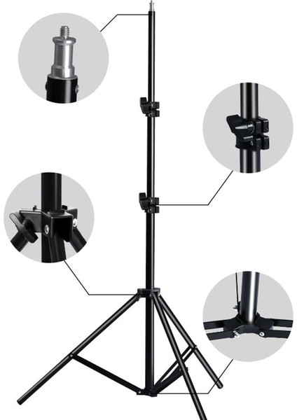 1.1 M 200 cm Işık Standı Alüminyum Taşınabilir Fotoğraf Selfie Tripod 1/4 Vidalı LED Halka Lamba Softbox Telefon Kamera (Yurt Dışından) modelleri
