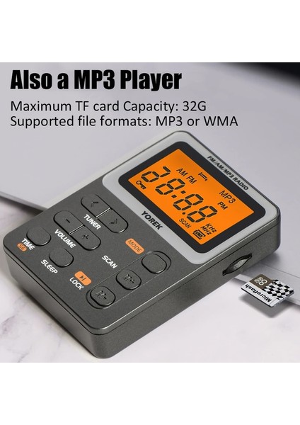 10K Cep Am/fm Radyo Taşınabilir LCD Ekran Radyo Alıcısı Mini Mp3 Çalar Kulaklık ile Evrensel Walkman Desteği Tf Kart Oynat (Yurt Dışından) fırsatları