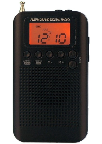 Siyah Taşınabilir Am Fm Dijital Radyo Cep Mini Dijital Ayar Radyo Alıcısı LCD Ekran Ekran Radyo Istasyonları 3.5mm (Yurt Dışından)