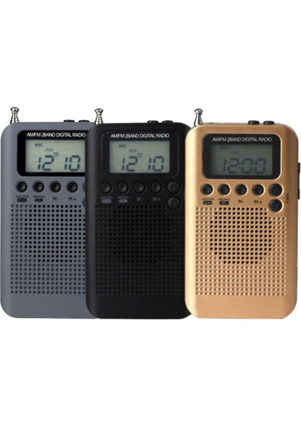 Siyah Taşınabilir Am Fm Dijital Radyo Cep Mini Dijital Ayar Radyo Alıcısı LCD Ekran Ekran Radyo Istasyonları 3.5mm (Yurt Dışından) modelleri