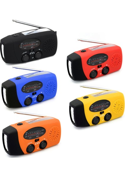 Siyah Taşınabilir El Radyosu Güneş Krank Am/fm/noaa Hava Radyo Acil Durum Feneri USB Şarj Çok Fonksiyonlu El Krank (Yurt Dışından)
