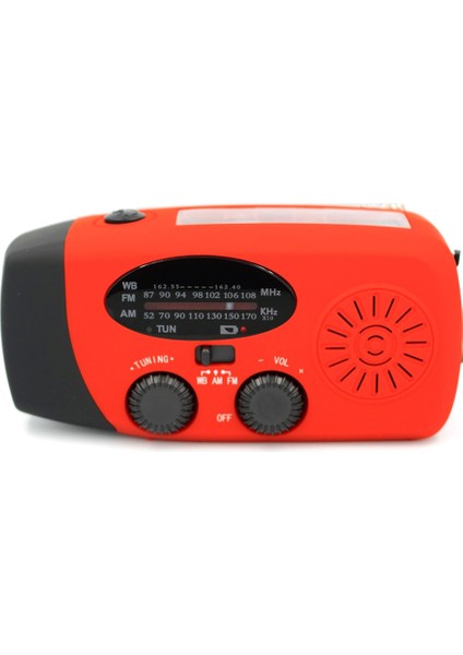 Siyah Taşınabilir El Radyosu Güneş Krank Am/fm/noaa Hava Radyo Acil Durum Feneri USB Şarj Çok Fonksiyonlu El Krank (Yurt Dışından)