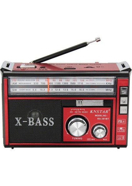 Sarı RX-381BT Üç Bantlı Radyo Vintage Taşınabilir Takılabilir Kart Bluetooth Hoparlör Fm Yarı Iletken Radyolar Portatil Am Fm Radyo (Yurt Dışından)