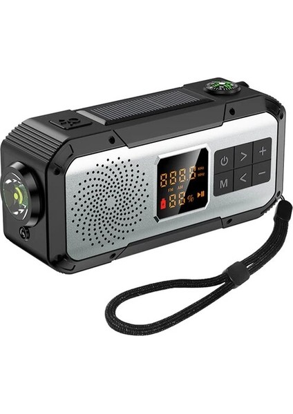05 Acil Durum Radyo Alıcısı Taşınabilir Güneş El Krank Radyo Am/fm/noaa Hava Durumu Radyo LED El Feneri 2000 Mah Şarj Cihazı Sos Uyarısı (Yurt Dışından)
