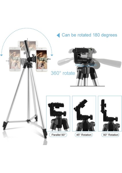 102 cm Siyah 40/52/60 Inç Cep Telefonu Tutucu Genişletilebilir Tripod Standı Selfie Sopa Tripod Telefon Tutucu ile Canlı Akış Video Fotoğraf (Yurt Dışından)