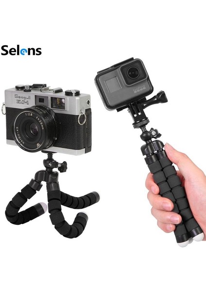 Siyah Mini Esnek Sünger Ahtapot Tripod iPhone Samsung Xiaomi Huawei Için Cep Telefonu Akıllı Telefon Tripod Gopro 8 7 5 Kamera (Yurt Dışından) indirimleri