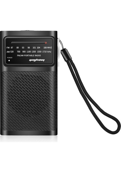 Siyah Mini Radyo Taşınabilir Fm/am Çift Bant Alıcısı Yüksek Hassasiyetli Stereo Cep Radyosu 3.5mm Jack ile Yürüyüş Yürüyüş Kamp Için (Yurt Dışından)
