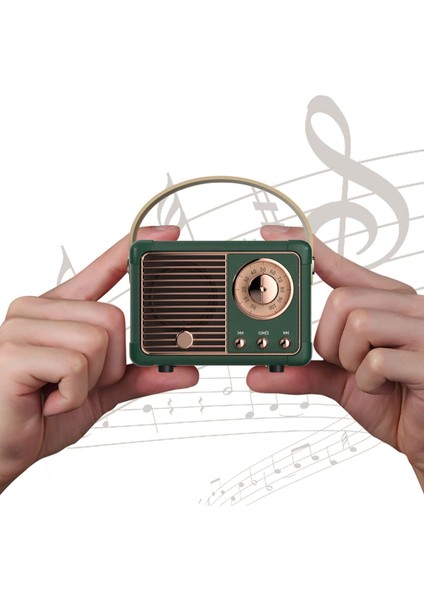 Mavi Kablosuz Bluetooth Uyumlu Hoparlör Subwoofer Retro Dış Mekan USB Fm Dizüstü Bilgisayar Hoparlörü Su Geçirmez Ses Mini Hoparlör (Yurt Dışından)