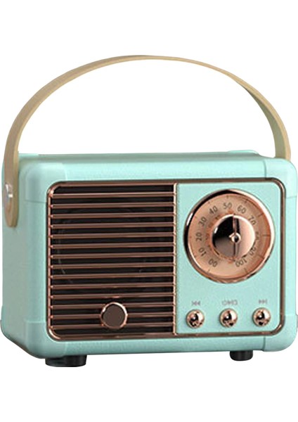 Mavi Kablosuz Bluetooth Uyumlu Hoparlör Subwoofer Retro Dış Mekan USB Fm Dizüstü Bilgisayar Hoparlörü Su Geçirmez Ses Mini Hoparlör (Yurt Dışından)