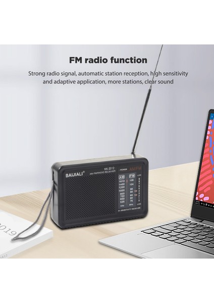 KK228 Beyaz Mini Fm Radyo Alıcısı Şarj Edilebilir Tam Dalga Bandı Çok Fonksiyonlu Radyolar Teleskopik Anten Yürüyüş Için Dahili Hoparlör (Yurt Dışından)