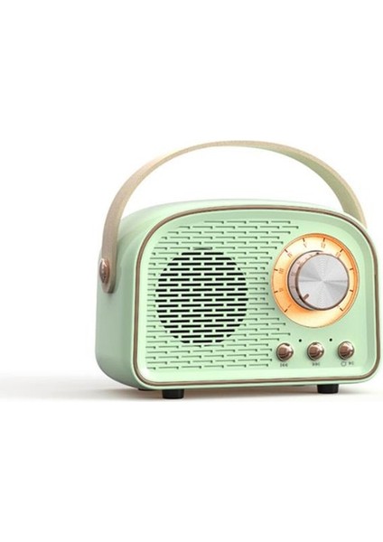 Açık Yeşil Retro Klasik Yeni Radyo Taşınabilir Açık Mini Hoparlör Hacmi Eller Serbest Kablosuz El Hediye (Yurt Dışından)