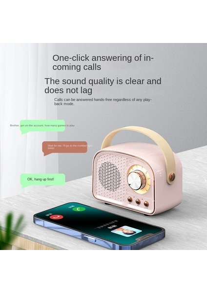 Açık Yeşil Retro Klasik Yeni Radyo Taşınabilir Açık Mini Hoparlör Hacmi Eller Serbest Kablosuz El Hediye (Yurt Dışından)