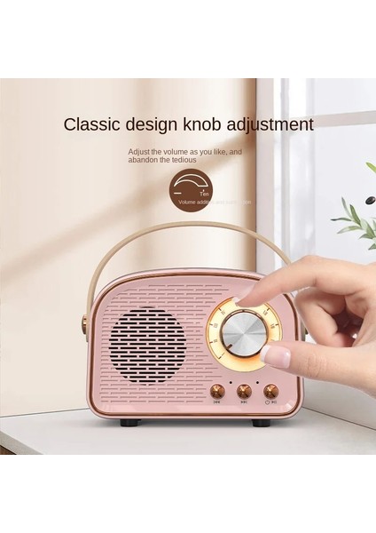 Açık Yeşil Retro Klasik Yeni Radyo Taşınabilir Açık Mini Hoparlör Hacmi Eller Serbest Kablosuz El Hediye (Yurt Dışından)