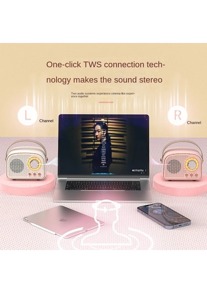 Açık Yeşil Retro Klasik Yeni Radyo Taşınabilir Açık Mini Hoparlör Hacmi Eller Serbest Kablosuz El Hediye (Yurt Dışından)