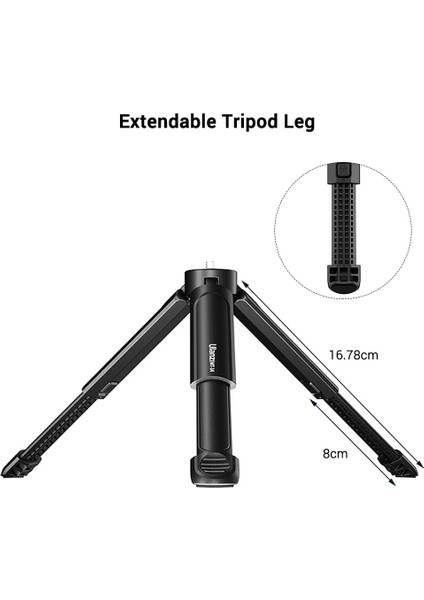 St-07 Telefon Klip Ulanzi Uzatılabilir Masa Telefonu Kamera Canlı Tripod 1/4 Vidalı Tripod Fotoğraf Aksesuarı Gopro 11 10 9 8 (Yurt Dışından)