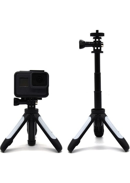 Beyaz Uzatma Tripod Selfie Çubuk Kutup Yeni Gopro Hero 10 10/9/8/7/6/5 Monopod Tripod Combo Xiaomi Yi Sjcam SJ4000 4 K Kamera (Yurt Dışından)