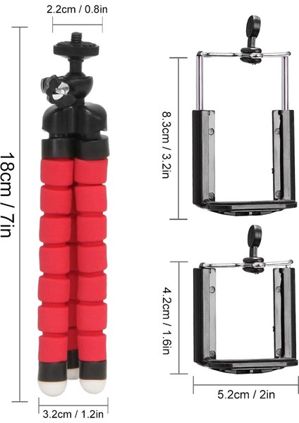Kristal Selens Tripod Esnek Sünger Ahtapot Ayarlanabilir Mini Kamera Tripodu Telefon Tutucu Klip Standı IPhone Xiaomi Huawei Ipad (Yurt Dışından) indirimleri