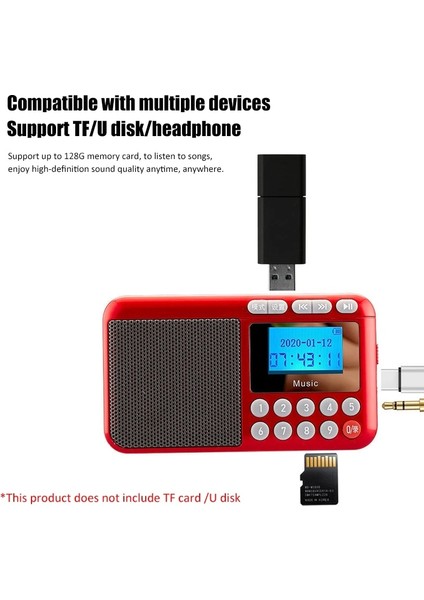 Titanyum Gri Mini Taşınabilir Fm Radyo Bluetooth 5.0 Hoparlör Mp3 Müzik Çalar, LCD Ekran Desteği Kayıt Tf Kart/u Disk/kulaklık Çalma (Yurt Dışından) indirimleri