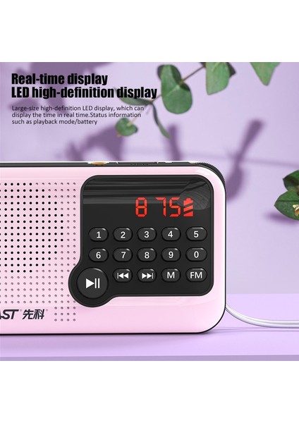 Yeşil Mini Fm Radyo Taşınabilir LCD Ekran Radyo Hoparlör USB Tf Kart Mp3 Müzik Çalar Desteği Zaman Göstergesi Kapanma Hafızası Kulaklık Çalma (Yurt Dışından) fırsatları