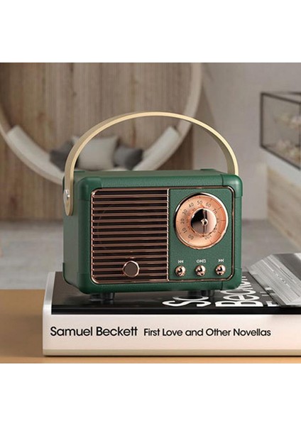 Yeşil Retro Bluetooth Hoparlör Vintage Fm Radyo Eski Moda Klasik Stil Güçlü Bas Geliştirme ile Kablosuz Retro Hoparlör (Yurt Dışından) indirimleri