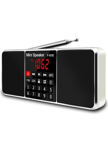 Altın Lefon Dijital Fm Radyo Alıcısı Hoparlör Stereo Mp3 Çalar Desteği Tf Kart USB Sürücü LED Ekran Süresi Kapatma Taşınabilir Radyolar (Yurt Dışından)