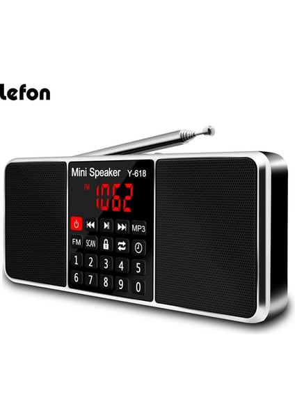 Altın Lefon Dijital Fm Radyo Alıcısı Hoparlör Stereo Mp3 Çalar Desteği Tf Kart USB Sürücü LED Ekran Süresi Kapatma Taşınabilir Radyolar (Yurt Dışından) fırsatları