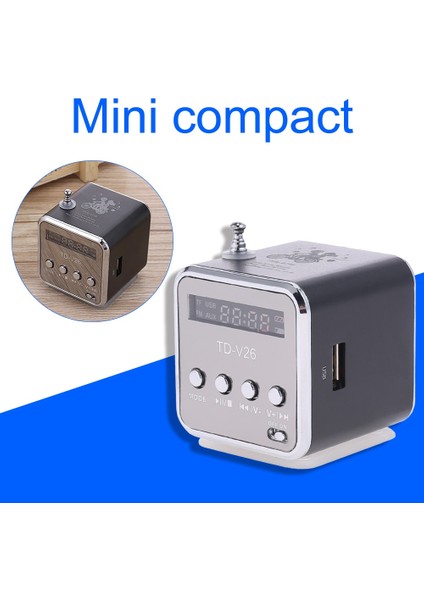 Siyah Taşınabilir TD-V26 Dijital Fm Radyo Hoparlör Mini Fm Radyo Alıcısı/lcd Ekran Stereo Hoparlör Desteği Tf Kart (Yurt Dışından) fiyatları