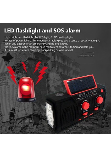 2000 Mah Siyah Yükseltme Çok Fonksiyonlu Radyo El Krank Güneş USB Fm/ Am/noaa Wb Hava Radyoları Acil Durum El Feneri Torch Güç Bankası (Yurt Dışından) indirimleri