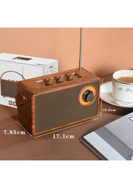 Fm Radyo A23 Klasik Retro Fm Radyo Alıcısı Taşınabilir Bluetooth Hoparlör Stereo Müzik Çalar Desteği Tf Kart U Disk Aux USB Şarj Edilebilir (Yurt Dışından)