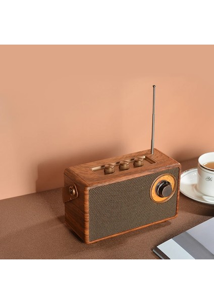 Fm Radyo A23 Klasik Retro Fm Radyo Alıcısı Taşınabilir Bluetooth Hoparlör Stereo Müzik Çalar Desteği Tf Kart U Disk Aux USB Şarj Edilebilir (Yurt Dışından)