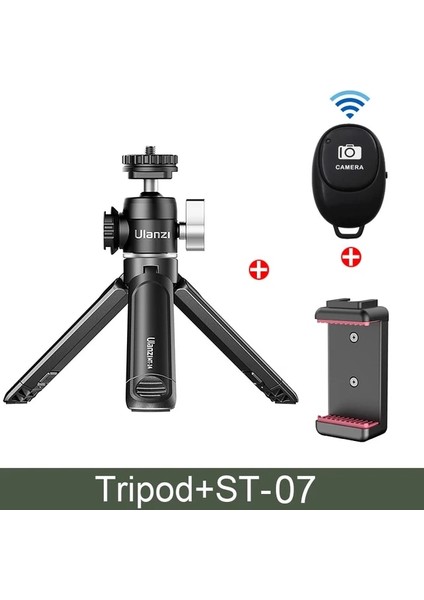02 Ulanzi U-Vlog Lite Mini Tripod 360° Top Kafalı Soğuk Ayakkabı Selfie Çubuğu Masaüstü Tripod Kamera iPhone Android Telefon Dslr Için (Yurt Dışından)