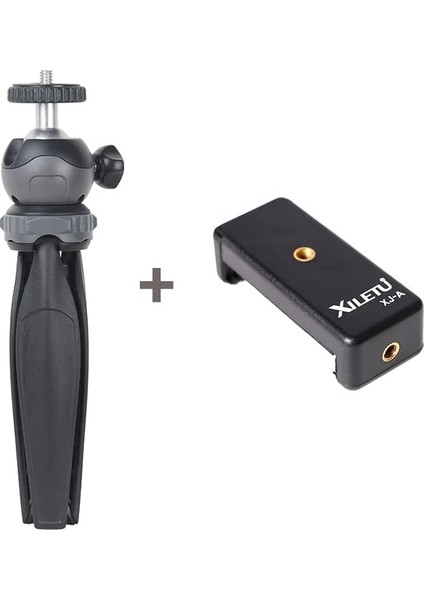 XS20ANDXJA Xıletu XS20 Mini Masaüstü Tripod Masaüstü Telefon Tutucu iPhone Cep Telefonu Akıllı Telefon Dslr Kamera Için Klip ve Top Kafa ile Standı (Yurt Dışından)