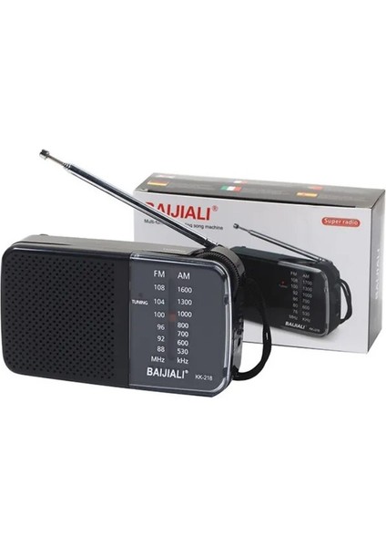 Siyah KK-218 Eski Moda Am/fm Radyo, Retro Işaretçi Radyo, Taşınabilir Yaşlı Radyo Çalar (Yurt Dışından)