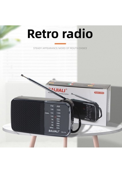 Siyah KK-218 Eski Moda Am/fm Radyo, Retro Işaretçi Radyo, Taşınabilir Yaşlı Radyo Çalar (Yurt Dışından) fiyatları