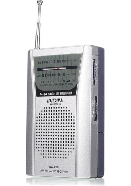 Gümüş BC-R60 Taşınabilir Cep Radyo Teleskopik Anten Mini Am/fm Hoparlörlü 2 Bantlı Radyo Dünya Alıcısı (Yurt Dışından)