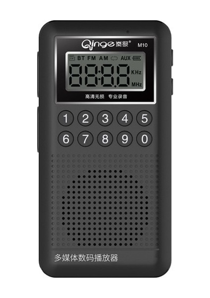 Siyah Mini Fm Radyo Taşınabilir Bluetooth 5.0 Hoparlör Arkadan Aydınlatmalı Ekran ile Stereo Müzik Çalar Desteği Kayıt Tf Kart Aux (Yurt Dışından)