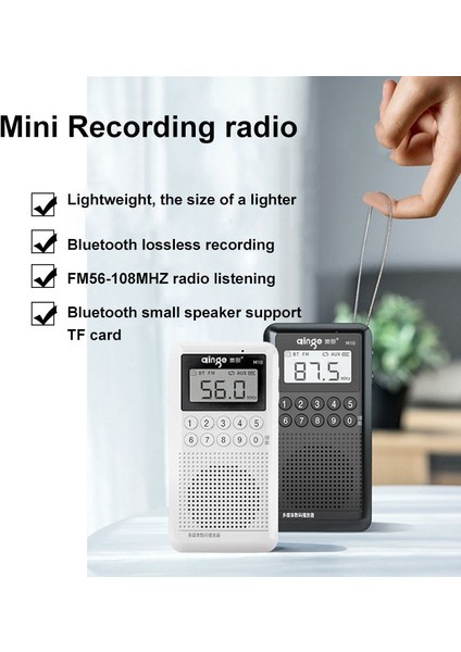 Siyah Mini Fm Radyo Taşınabilir Bluetooth 5.0 Hoparlör Arkadan Aydınlatmalı Ekran ile Stereo Müzik Çalar Desteği Kayıt Tf Kart Aux (Yurt Dışından) modelleri