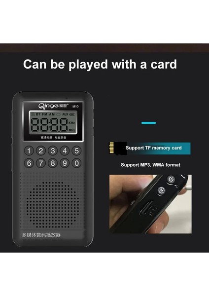 Siyah Mini Fm Radyo Taşınabilir Bluetooth 5.0 Hoparlör Arkadan Aydınlatmalı Ekran ile Stereo Müzik Çalar Desteği Kayıt Tf Kart Aux (Yurt Dışından) indirimleri