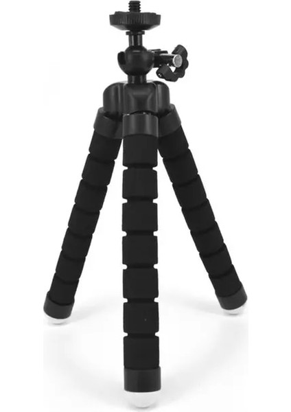 Siyah Esnek Sünger Ahtapot Mini Tripod Kablosuz Uzaktan Deklanşör ile iPhone Mini Kamera Tripod Telefon Tutucu Klip Standı (Yurt Dışından)