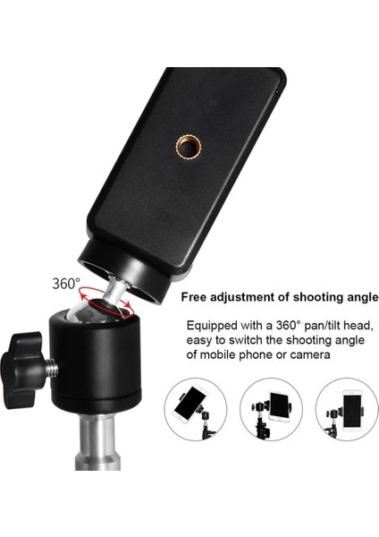 160 cm Tripod Tripod Telefon Tutucu Standı Akıllı Telefon Tutucu Için Telefon Tripod Kamera Vlog Kiti Selfie LED Halka Işık Işkembe Cep (Yurt Dışından)