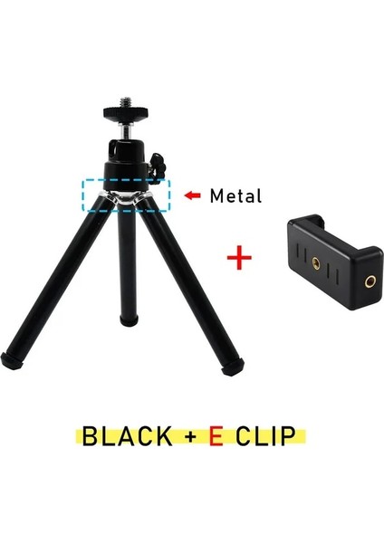 Black-Me Masa Tripod Telefon Akıllı Telefon Için Mini Tripod IPhone Için Işkembe Cep Telefonu Tutucu Klip ile Mobil Kamera Tripod Standı (Yurt Dışından)