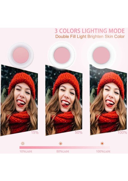 Siyah Işıklı Selfie Çubuğu LED Halka Işık Uzatılabilir Canlı Tripod Standı 3'ü 1 Arada iPhone x 8 Android Akıllı Telefon Için Monopod Telefon Montajlı (Yurt Dışından)