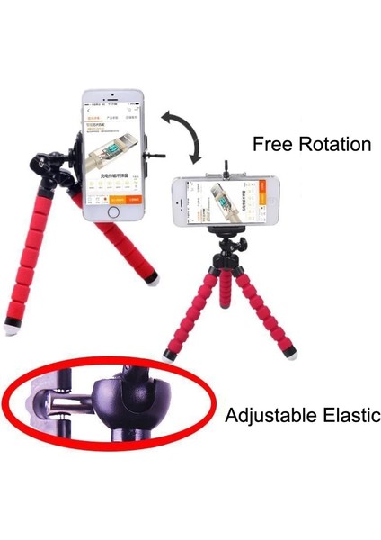 Selfic Denetleyici Mini Tripod Telefon Standı Için Esnek Sünger Ahtapot Bluetooth Uzaktan Isteğe Bağlı iPhone Kamera Tripod Telefon Tutucu Klip Standı (Yurt Dışından)