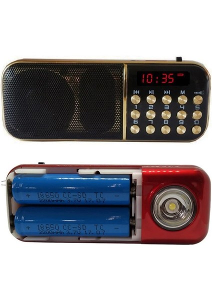 Kırmızı Taşınabilir Fm Radyo Hoparlör Mini El Dijital USB Tf Mp3 Çalar Güçlü LED El Feneri Desteği 2 Şarj Edilebilir 18650 Pil (Yurt Dışından) fiyatları