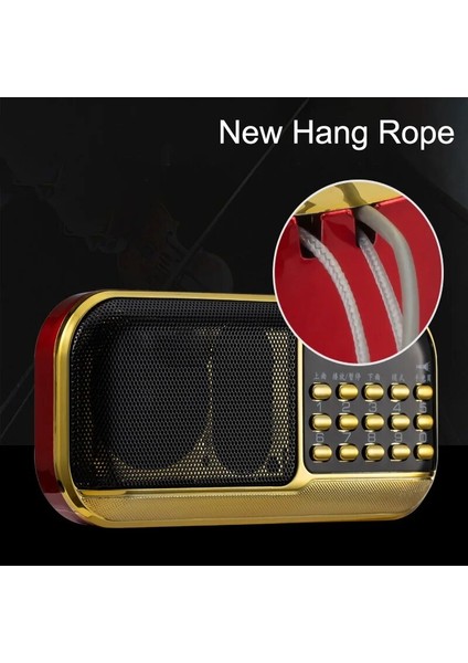 Kırmızı Taşınabilir Fm Radyo Hoparlör Mini El Dijital USB Tf Mp3 Çalar Güçlü LED El Feneri Desteği 2 Şarj Edilebilir 18650 Pil (Yurt Dışından) modelleri