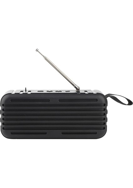 Siyah Yüksek Hassasiyetli Acil Durum Radyo Usb/tf/aux/fm Kablosuz Bluetooth Hoparlör Güneş Enerjisi Flaş Işığı Tarafından Şarj Taşınabilir Radyo (Yurt Dışından)