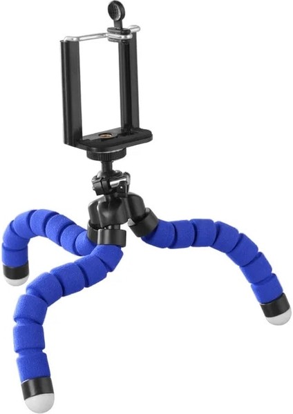 Sünger Tripod Mavi Mini Esnek Sünger Tripod Ahtapot Hortum Tripod Standı Samsung Xiaomi Huawei Cep Telefonu Akıllı Telefon Tripod Kamera Aksesuarı (Yurt Dışından)