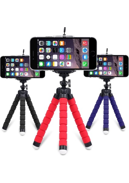 Sünger Tripod Mavi Mini Esnek Sünger Tripod Ahtapot Hortum Tripod Standı Samsung Xiaomi Huawei Cep Telefonu Akıllı Telefon Tripod Kamera Aksesuarı (Yurt Dışından) fiyatları